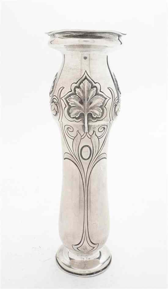 Appraisal: An American Sterling Silver Vase Gorham late th century in