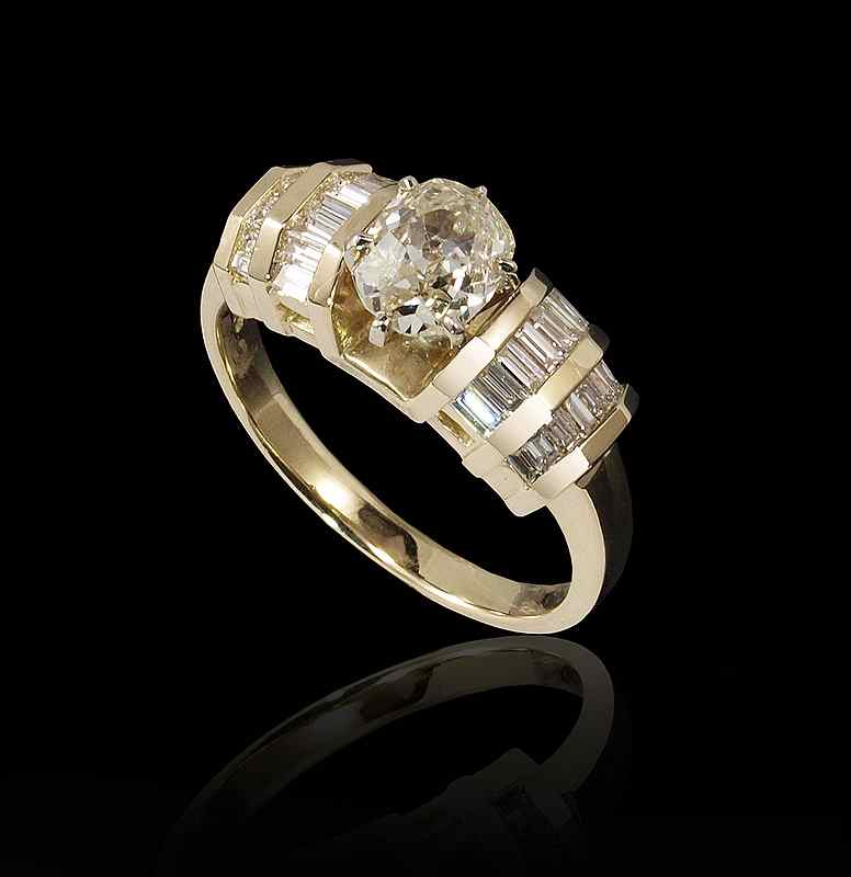 Appraisal: CTW DIAMOND ENGAGEMENT OR RIGHT HAND RING k yellow gold