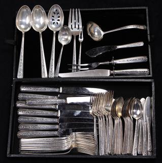 Appraisal: American sterling silver flatware service for eight plus extras by