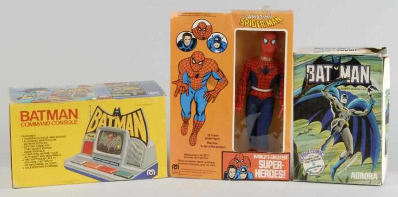 Appraisal: Lot of Batman Spiderman Toy Items Description Circa s Includes