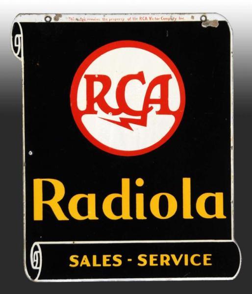 Appraisal: Porcelain RCA Radiola Sales Service Sign Description Circa s Two-sided