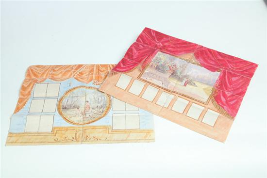 Appraisal: TWO SALESMAN'S SAMPLE BACKDROPS From Tiffin Ohio late th-early th