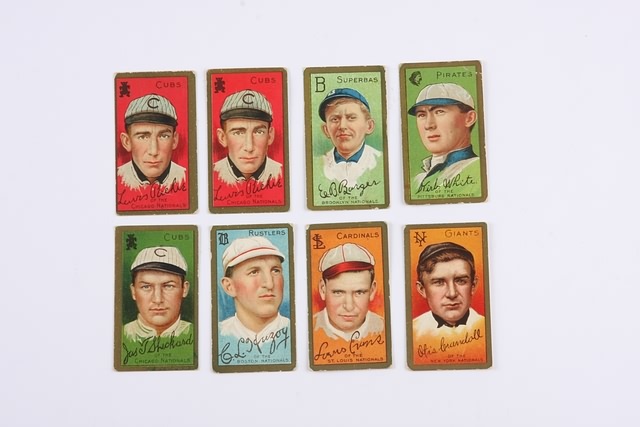 Appraisal: Grouping of eight T- baseball cards Cards include Lewis Richie