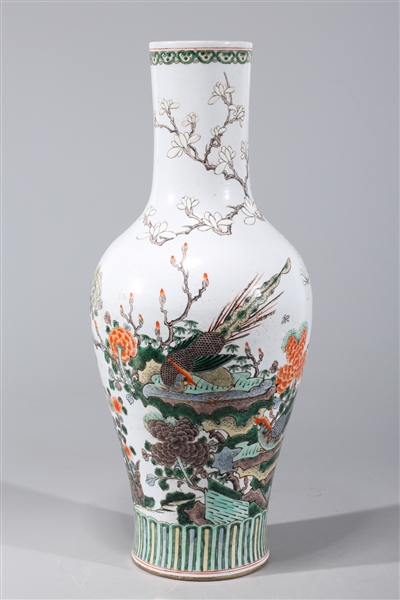 Appraisal: Chinese famille verte enameled porcelain vase with flowering trees to