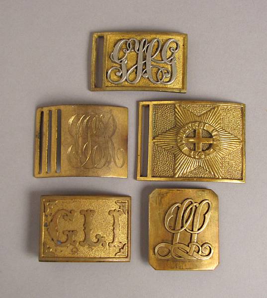 Appraisal: A group of militia waist belt plates Comprising Connecticut militia