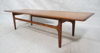 Appraisal: Danish Modern Teak Coffee Cocktail Table Banded Top H Shaped