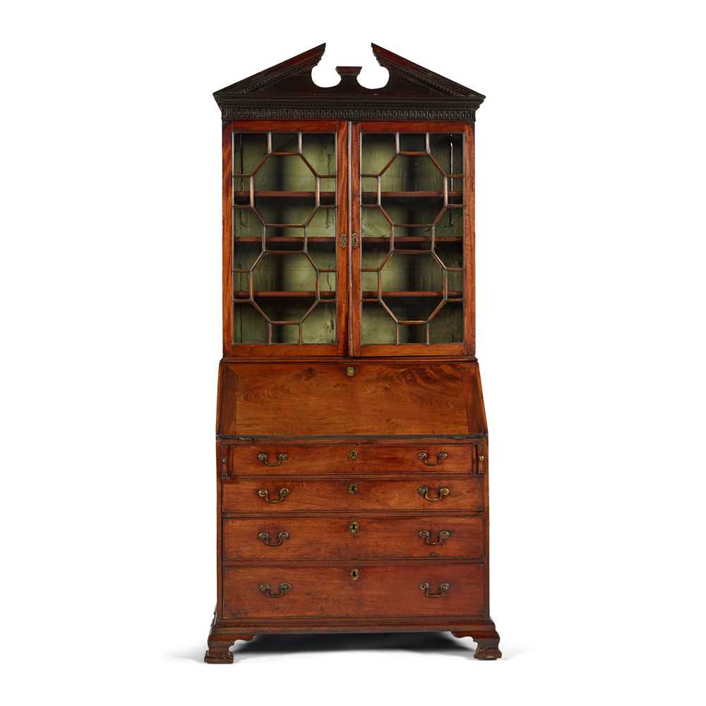 Appraisal: EARLY GEORGE III MAHOGANY BUREAU BOOKCASE MID TH CENTURY the