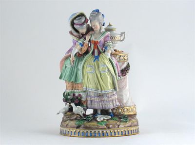 Appraisal: A Meissen model of Les Amies with a young lady