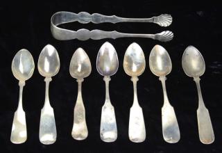 Appraisal: Lot of coin silver and sterling including early American spoons