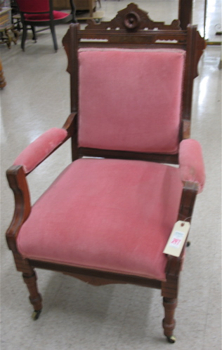 Appraisal: VICTORIAN ARMCHAIR Eastlake design American c The chair has walnut