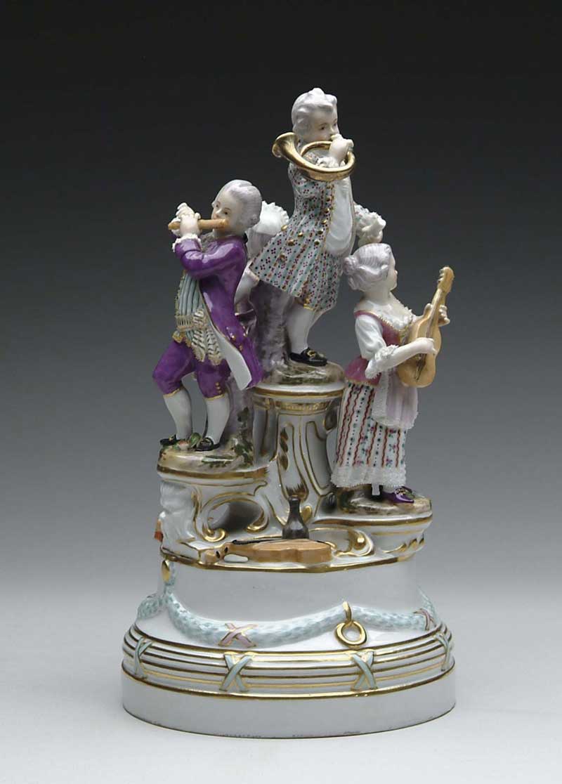 Appraisal: OUTSTANDING GERMAN PORCELAIN FIGURAL GROUP OF FOUR MUSICIANS The figures