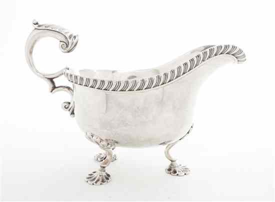 Appraisal: An American Coin Silver Sauce Boat J B Jones Co