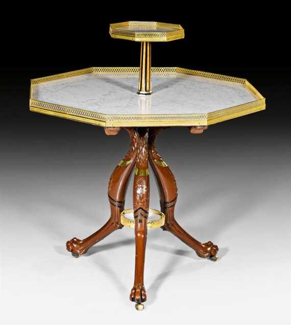 Appraisal: OCTAGONAL GUERIDON WITH PLATEAU known as a table de the