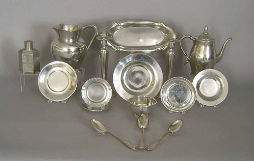 Appraisal: Group of contemporary pewter tablewares together with an English charger