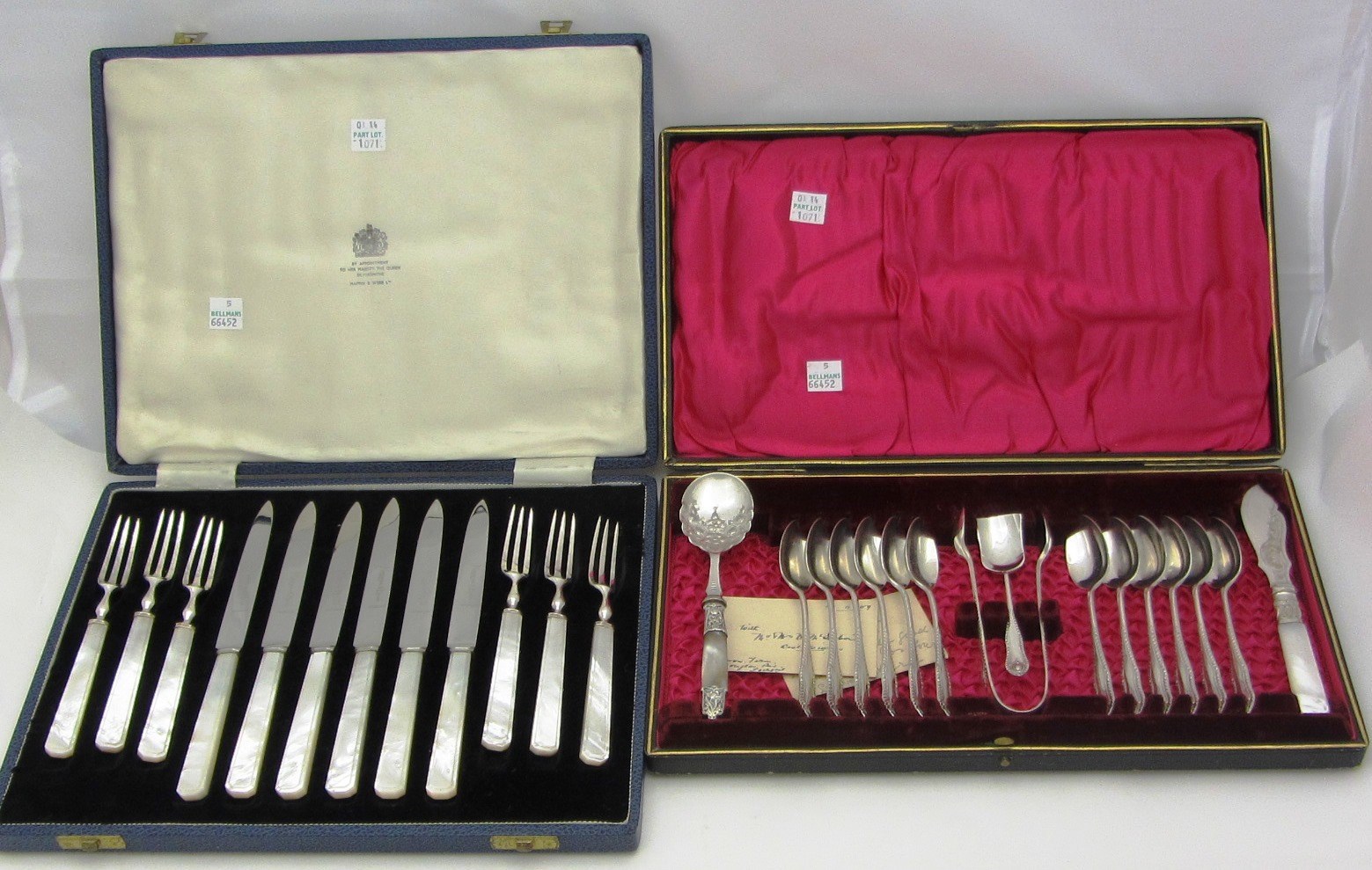 Appraisal: A set of six pairs of silver pronged dessert or