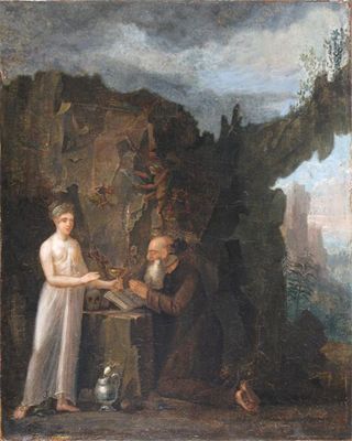 Appraisal: German School c The temptation of St Anthony Oil on