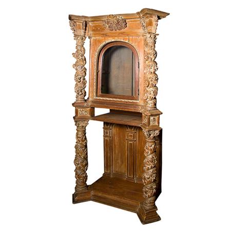 Appraisal: Renaissance Style Oak Reliquary Cabinet Estimate -