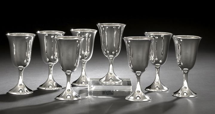 Appraisal: Set of Eight American Sterling Silver Water Goblets third quarter