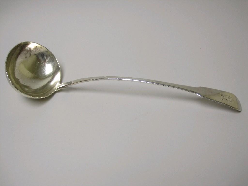 Appraisal: A George III Soup Ladle fiddle pattern engraved crest London