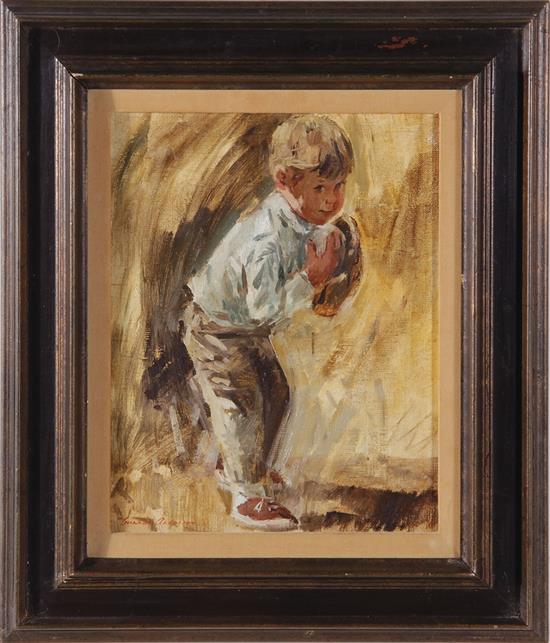 Appraisal: Gunnar Andersen Danish - YOUNG BOY oil on canvas framed