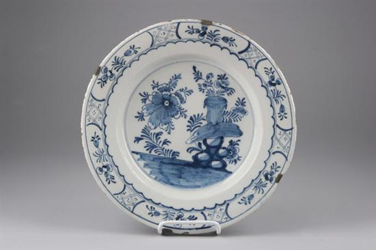 Appraisal: DUTCH DELFT BLUE AND WHITE CHARGER th century - in