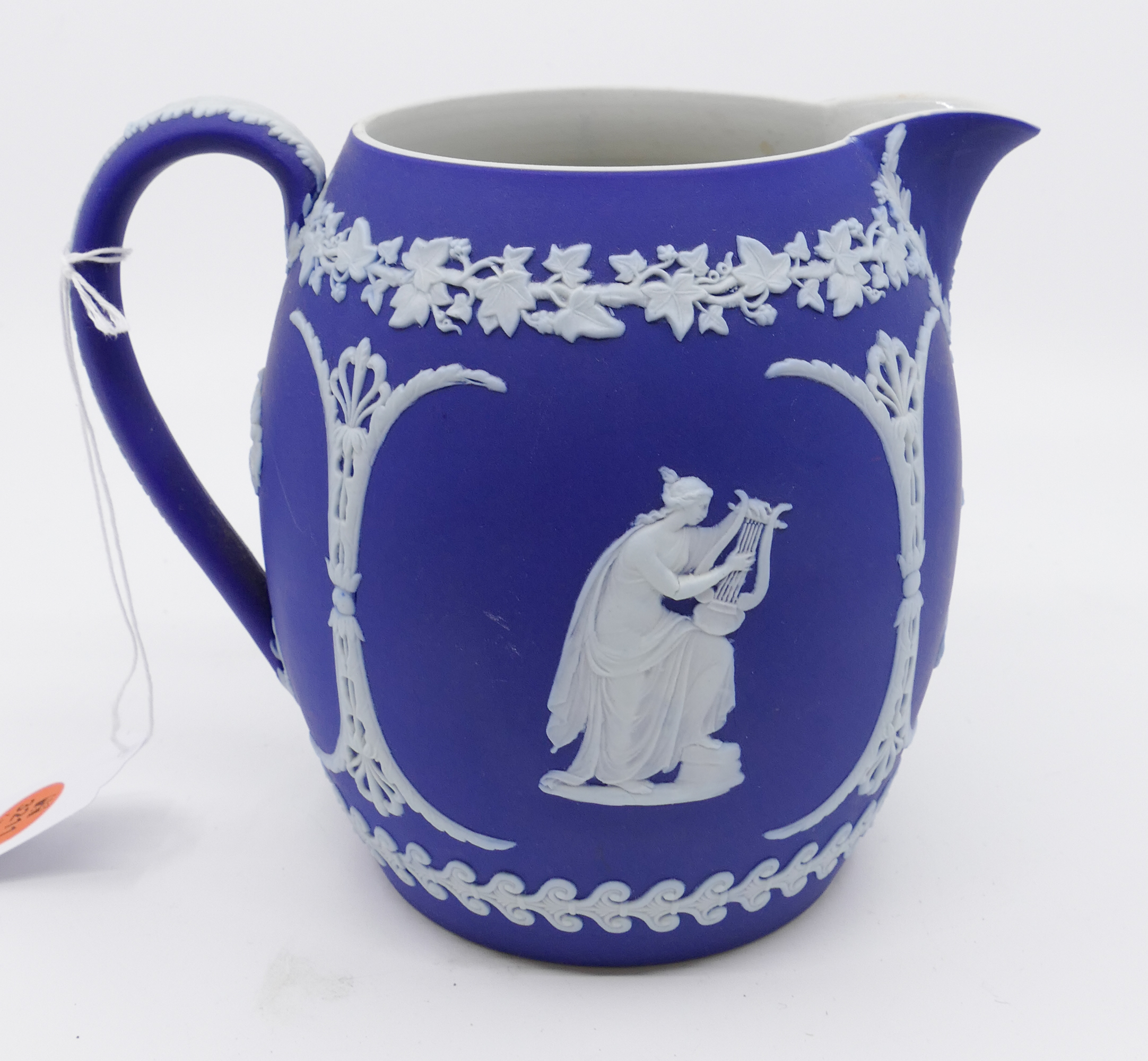 Appraisal: Wedgwood Blue Jasperware Dipped Orange Juice Jug- x ''