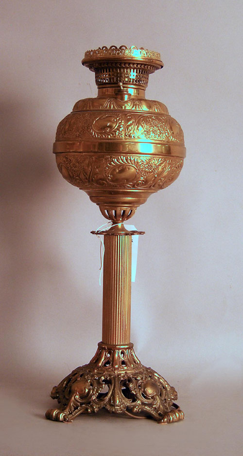 Appraisal: Brass table lamp h together with a pair of sconces