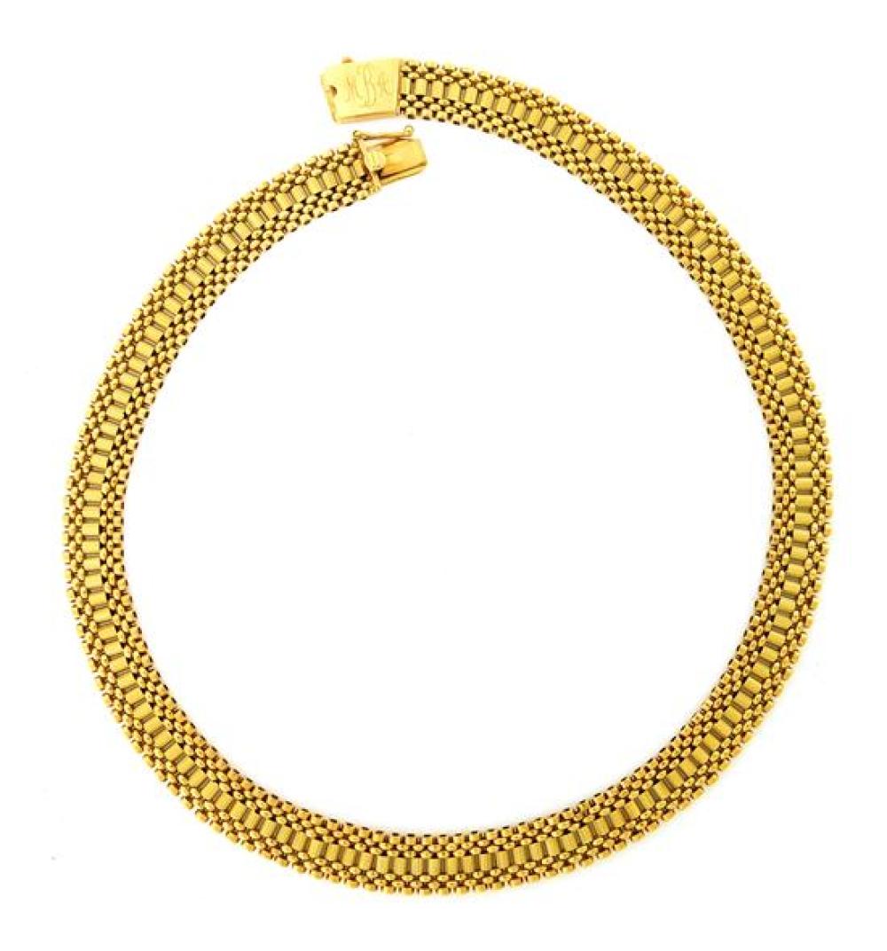 Appraisal: JEWELRY K Gold Necklace Rolex style link neckchain with box