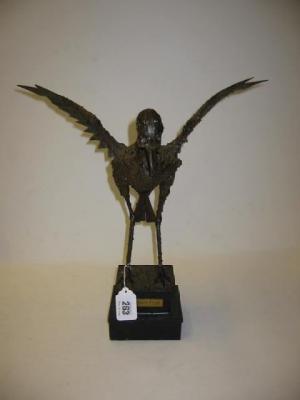 Appraisal: WALENTY PYTEL Polish - Bird with outstretched wings metal sculpture