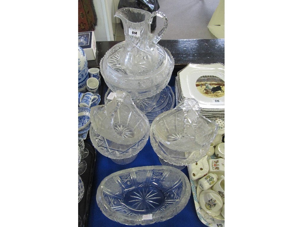 Appraisal: Quantity of crystal including pair of baskets pair of tazzas