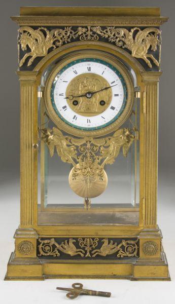 Appraisal: J E Caldwell Brass Victorian Shelf Clock with heavy brass