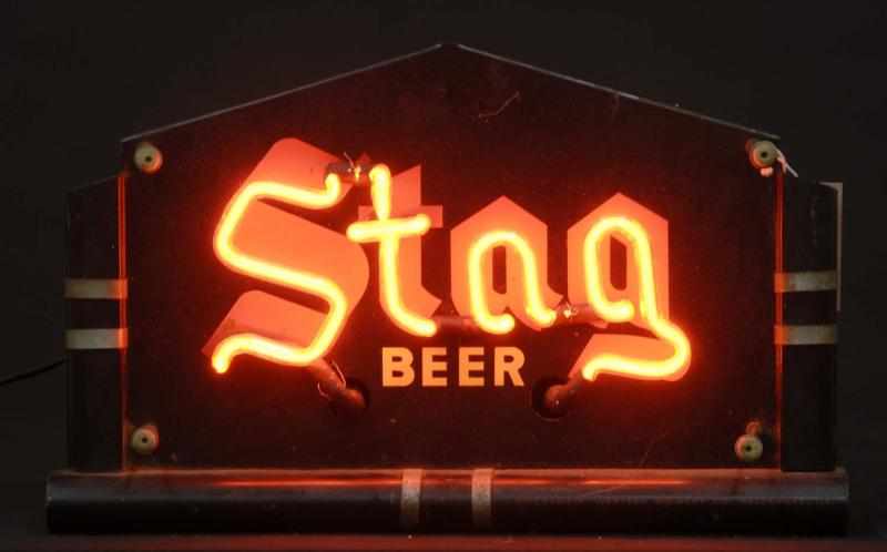 Appraisal: Stag Beer Can Neon Sign Description s Griesedieck Western Brewing