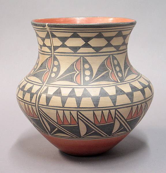 Appraisal: A Santo Domingo polychrome jar Robert Tenorio height in diameter