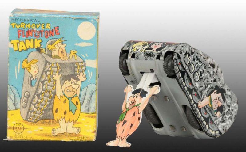 Appraisal: Linemar Flintstone Turnover Tank Toy Description Japanese Toy includes original