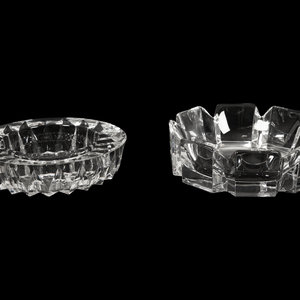 Appraisal: Two Orrefors Glass Dishes th Century Diameter of larger example