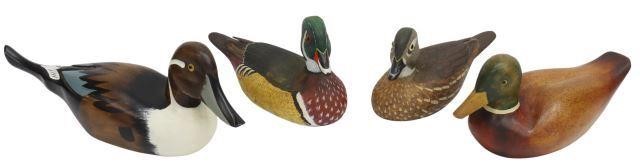 Appraisal: lot of Carved and painted wood duck decoys all with