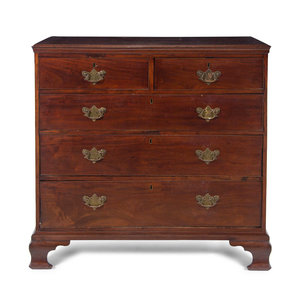 Appraisal: A George III Mahogany Chest of Drawers Circa Height x