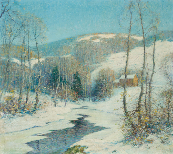 Appraisal: ERNEST ALBERT American - Stream in a Winter Landscape oil