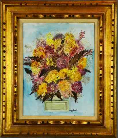 Appraisal: Amy Bauer Bouquet Still Life WatercolorA display of flowers in