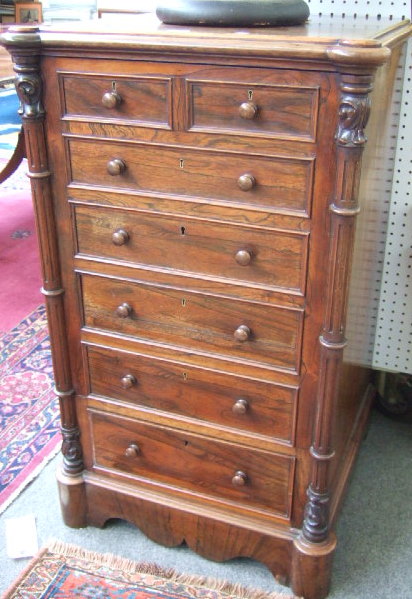 Appraisal: A th century rosewood side cabinet the cupboard fronted as