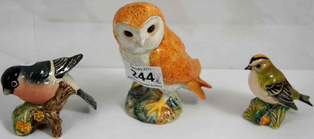 Appraisal: Beswick Birds Barn Owl Goldcrest and Bullfinch