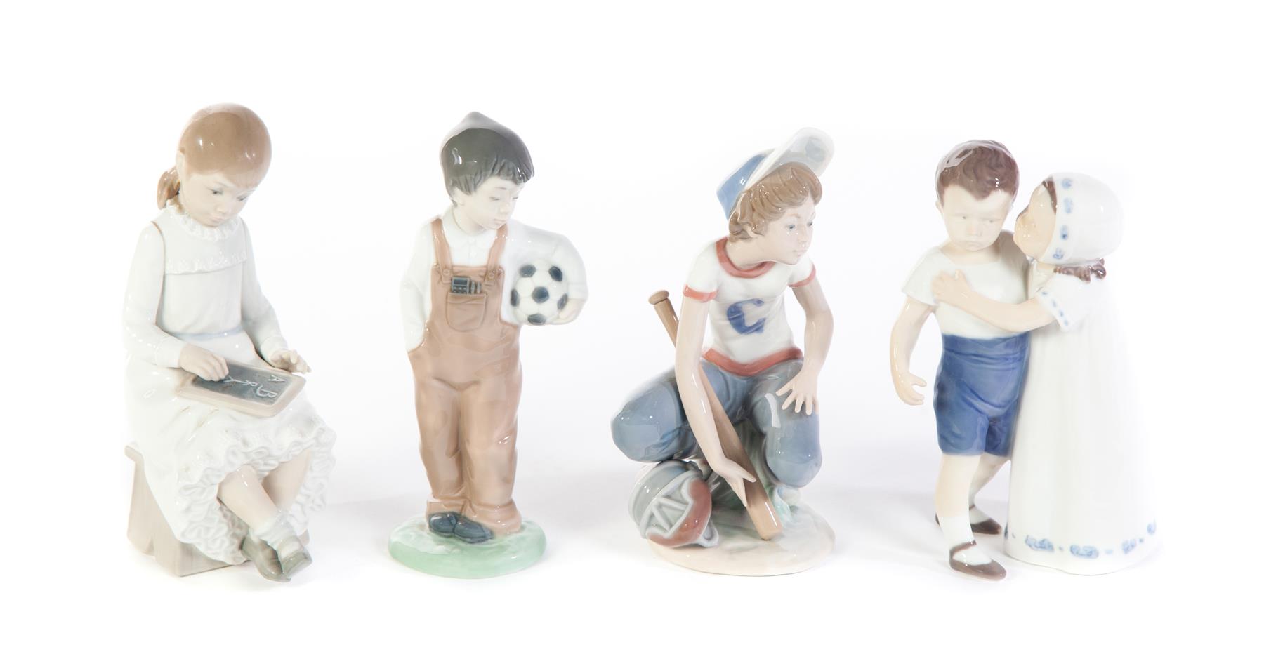 Appraisal: FOUR FIGURES OF YOUNG CHILDREN THREE ARE LLADRO AND ONE