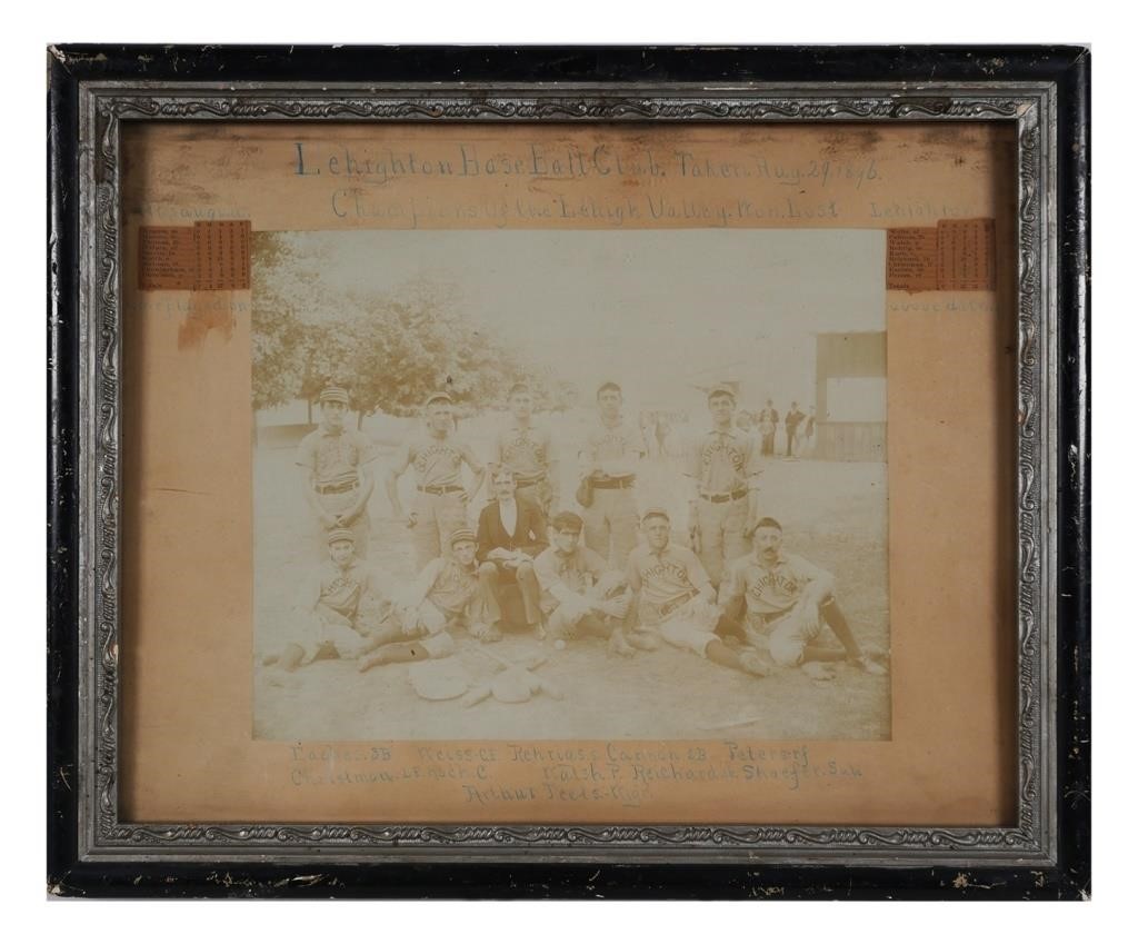 Appraisal: Original photograph from showing the Lehighton Baseball Club champions of