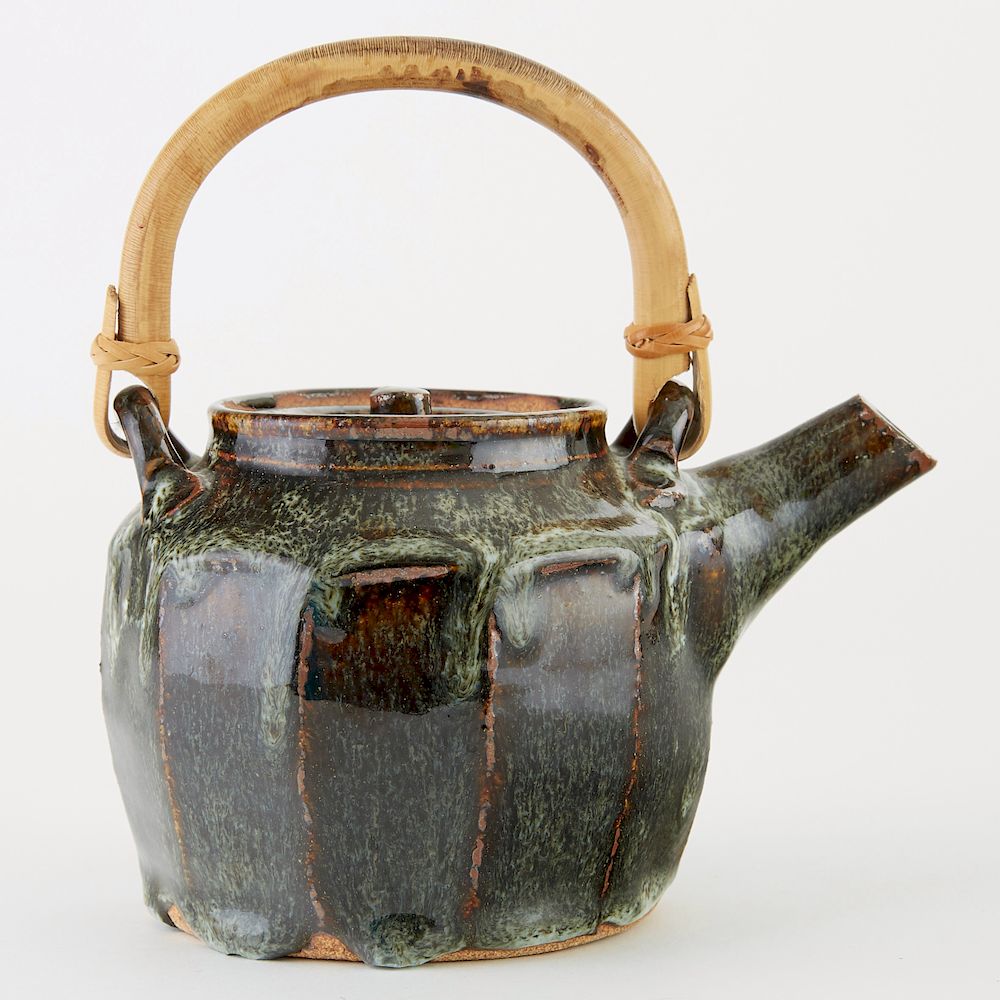 Appraisal: Warren MacKenzie Studio Pottery Teapot w Metallic Glaze Warren MacKenzie