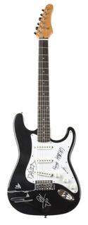 Appraisal: KORN Band Signed Guitar Black-finish electric six-string guitar signed in