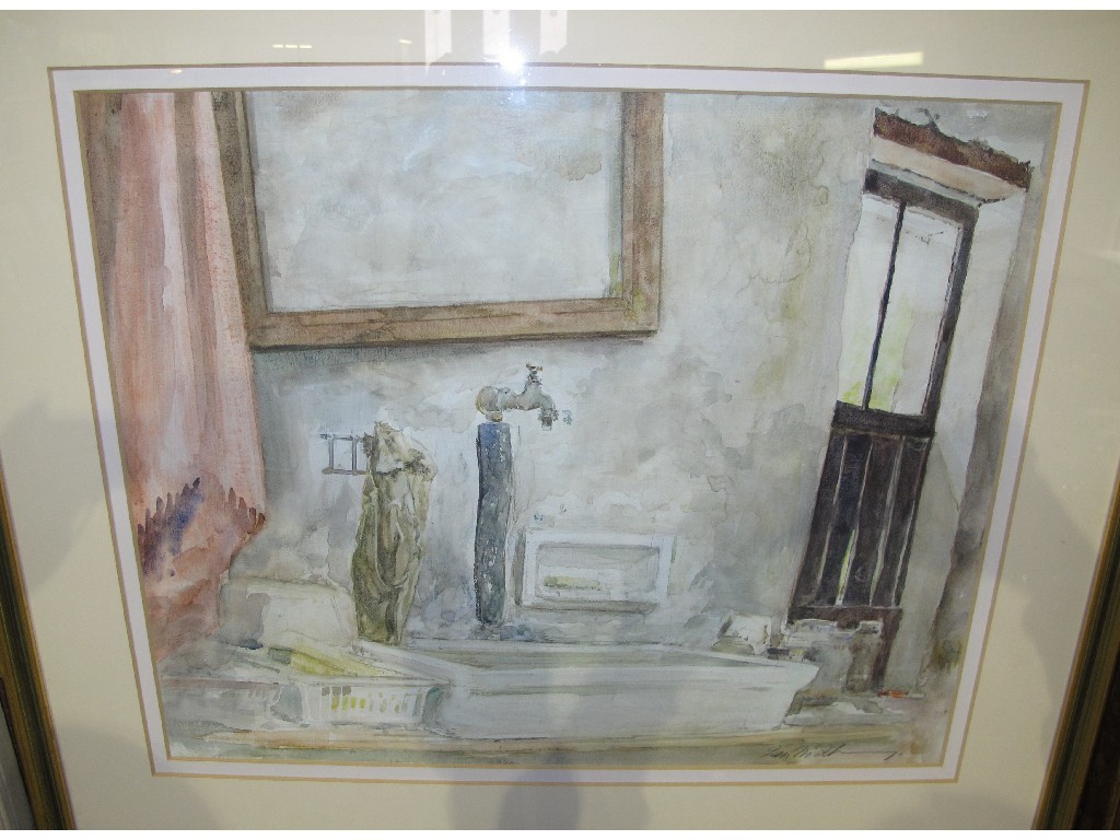 Appraisal: IAN MCILHENNY Watercolour 'The Studio Sink Val d'Oise' signed recto