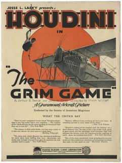 Appraisal: Houdini Harry Ehrich Weiss The Grim Game Promotional Brochure New