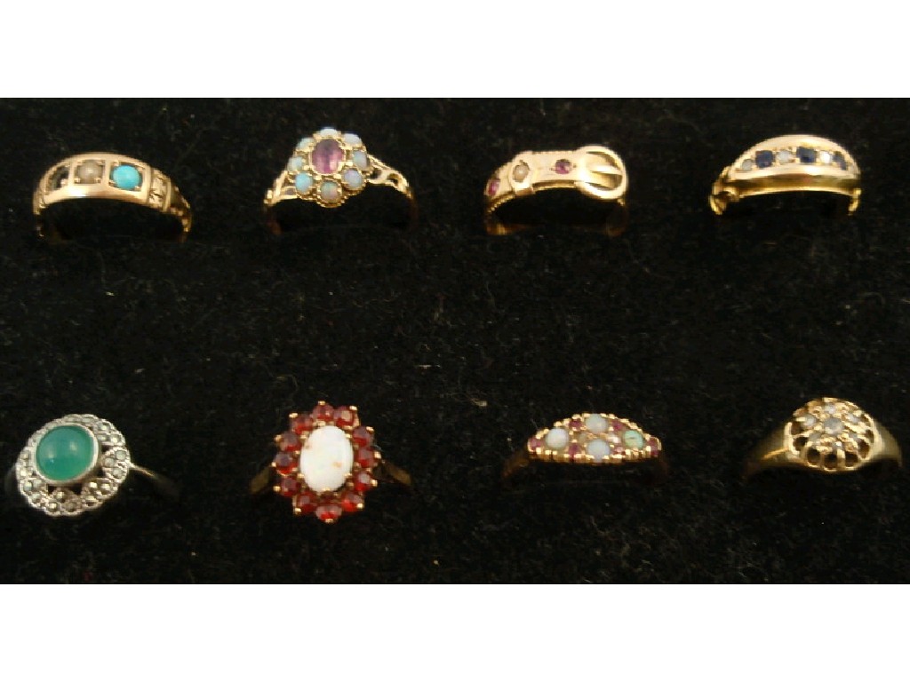 Appraisal: A selection of stone set dress rings various grades and