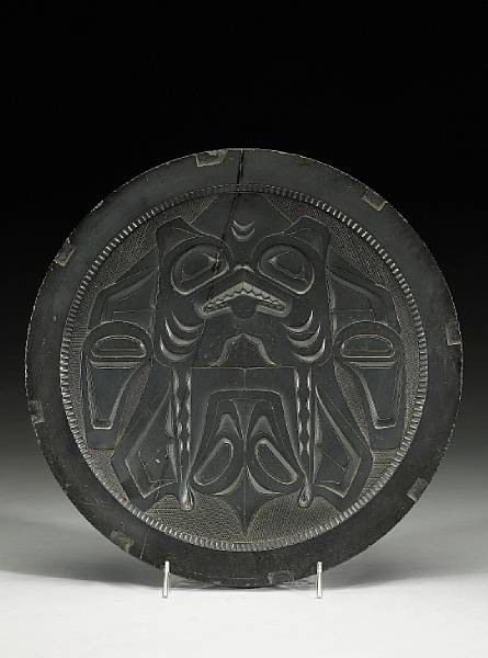 Appraisal: A Haida argillite plate Carved on the basin with a