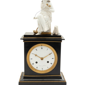 Appraisal: An Empire Gilt Metal Mounted Figural Mantel Clock Paliard Paris